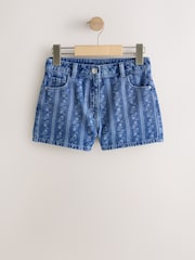 Dark Blue Floral Denim Shorts (3-16yrs) - Image 1 of 4