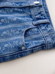 Dark Blue Floral Denim Shorts (3-16yrs) - Image 3 of 4