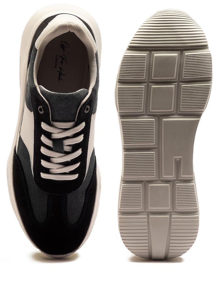 Off The Hook Blue Collins Casual Lace-Up Leather Trainers - Image 10 of 10