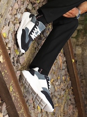 Off The Hook Blue Collins Casual Lace-Up Leather Trainers - Image 2 of 10