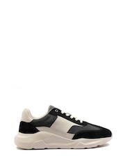 Off The Hook Blue Collins Casual Lace-Up Leather Trainers - Image 6 of 10