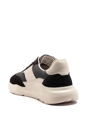 Off The Hook Blue Collins Casual Lace-Up Leather Trainers - Image 7 of 10