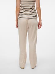 Mamalicious White Maternity Jersey Lightweight Casual 100% Organic Cotton Trousers - Image 2 of 4
