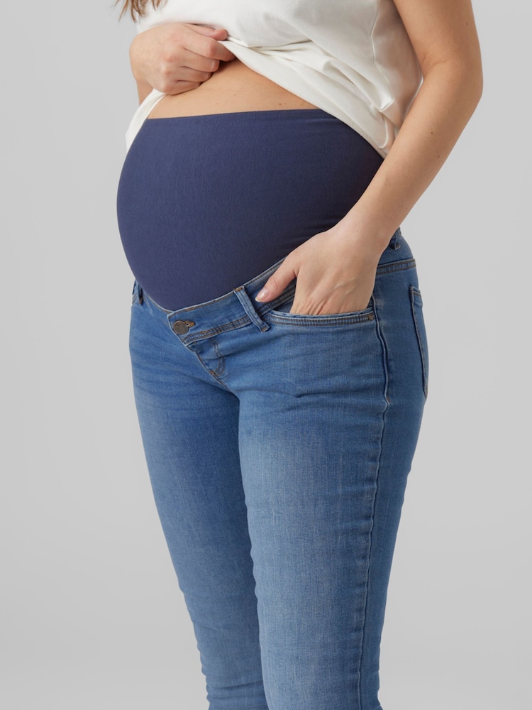 Mamalicious Blue Slim Fit Maternity Jeans - Image 2 of 7