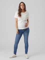 Mamalicious Blue Slim Fit Maternity Jeans - Image 3 of 7