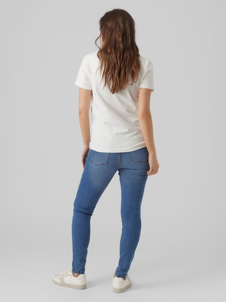 MAMALICIOUS UMSTANDS - Slim fit jeans - medium blue denim/blauw denim