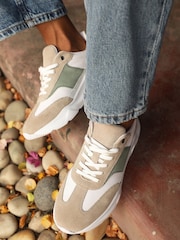 Off The Hook Brown Collins Casual Lace-Up Leather Trainers - Image 1 of 10