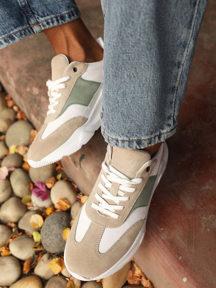 Off The Hook Brown Collins Casual Lace-Up Leather Trainers - Image 1 of 10