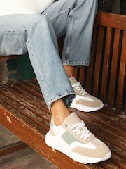 Off The Hook Brown Collins Casual Lace-Up Leather Trainers - Image 2 of 10