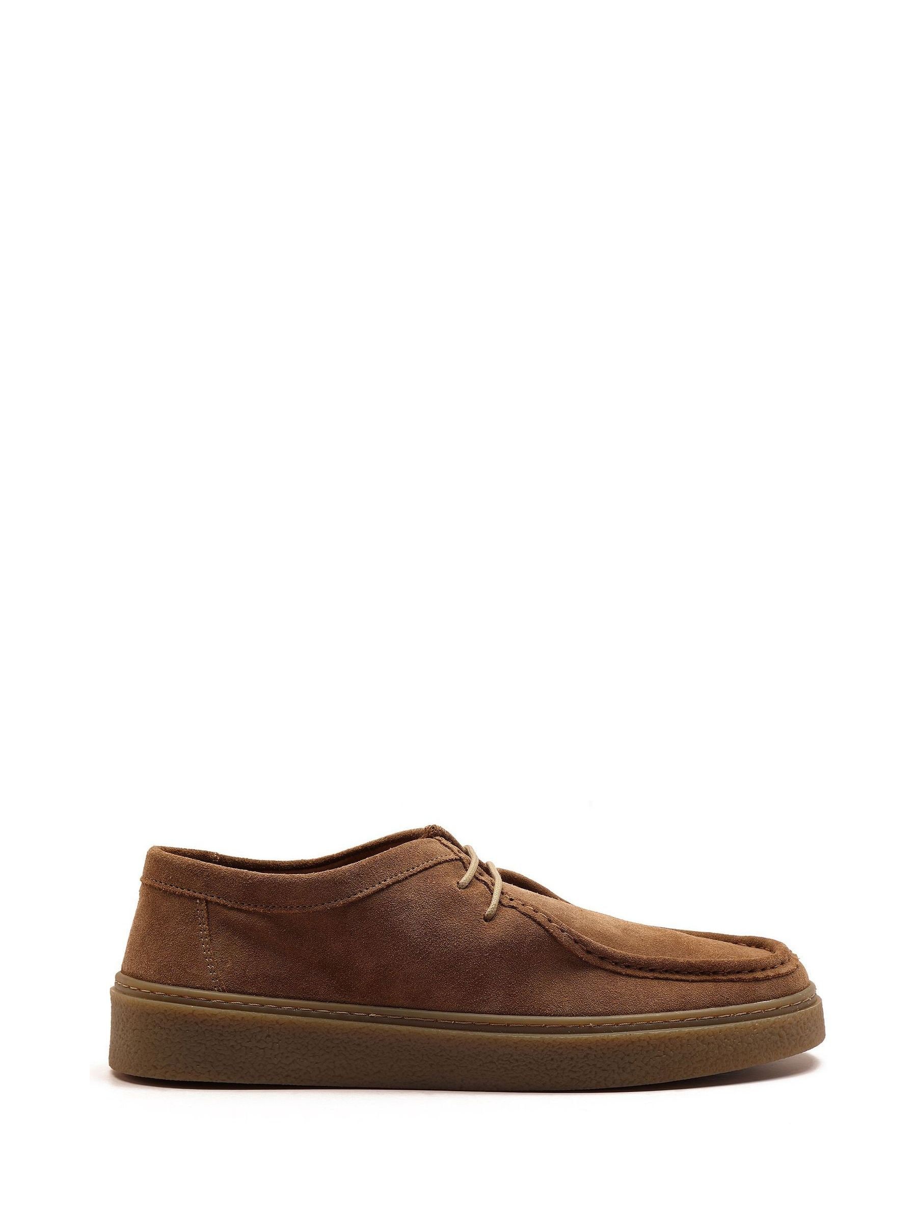 Buy Off The Hook Brown Els Suede Moc Toe Cupsole Lace-Up Shoes