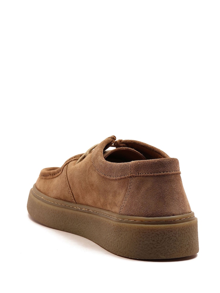 Off The Hook Brown Els Suede Leather Casual Lace-Up Boat Shoes - Image 2 of 3