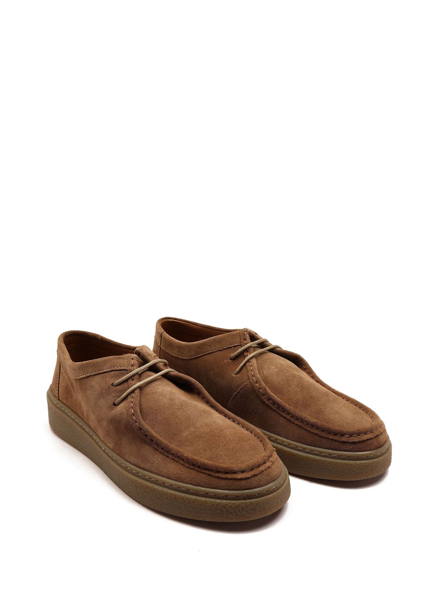 Buy Off The Hook Brown Els Suede Moc Toe Cupsole Lace-Up Shoes