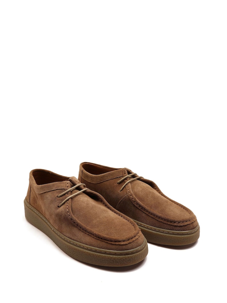 Off The Hook Brown Els Suede Leather Casual Lace-Up Boat Shoes - Image 3 of 3