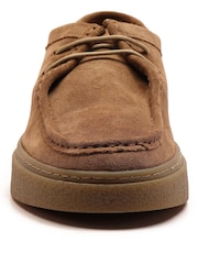 Off The Hook Brown Els Suede Leather Casual Lace-Up Boat Shoes - Image 8 of 10