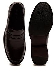 Off The Hook Red Monro Leather Penny Loafers Slip-On Shoes - Image 10 of 10