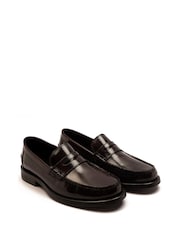 Off The Hook Red Monro Leather Penny Loafers Slip-On Shoes - Image 6 of 10