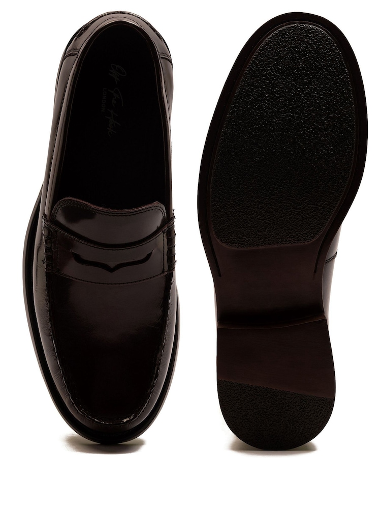Красный - Off The Hook Monro Leather Penny Loafers Slip-On Shoes - Изображение 8 из 8