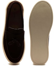 Off The Hook Brown Rory Suede Tassel Loafers with Flat Sole - Image 10 of 10