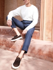 Off The Hook Brown Rory Suede Tassel Loafers with Flat Sole - Image 3 of 10