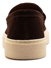 Off The Hook Brown Rory Suede Tassel Loafers with Flat Sole - Image 9 of 10