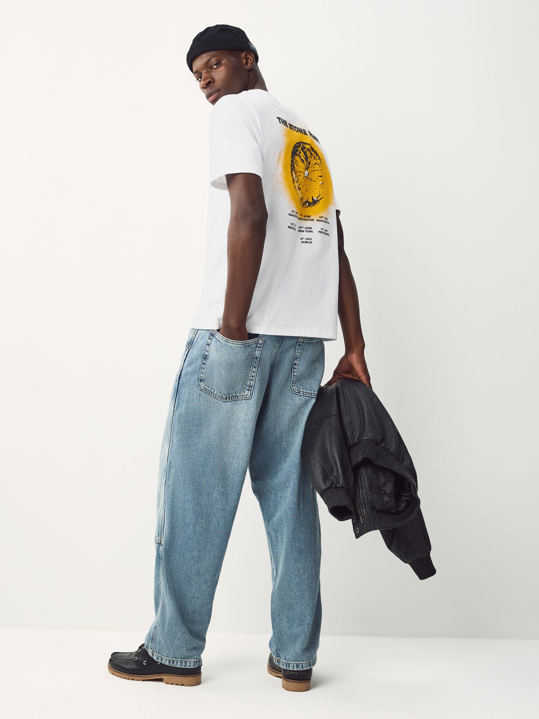 Buy White Stone Roses Regular Fit Band Graphic Print T-Shirt from