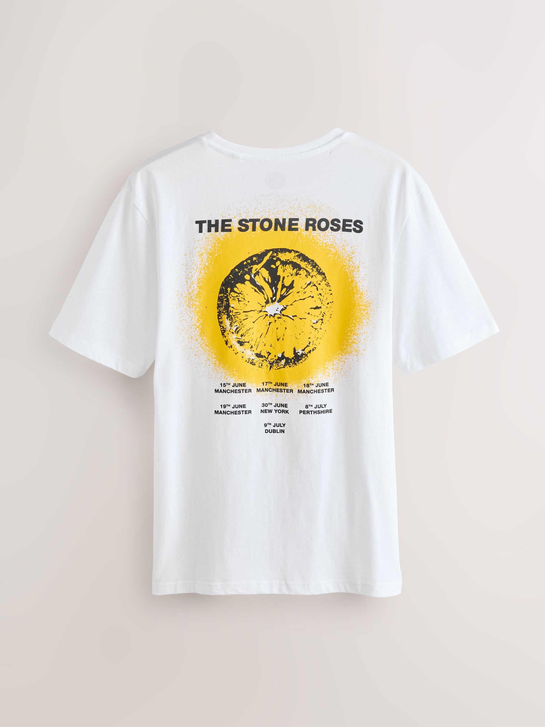 Buy White Stone Roses Regular Fit Band Graphic Print T-Shirt from