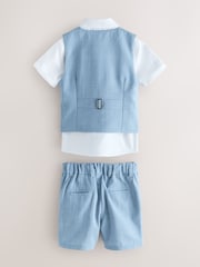 Blau - Baker by Ted Baker – Hemd, Weste und Shorts im Set - Bild 2 von 9