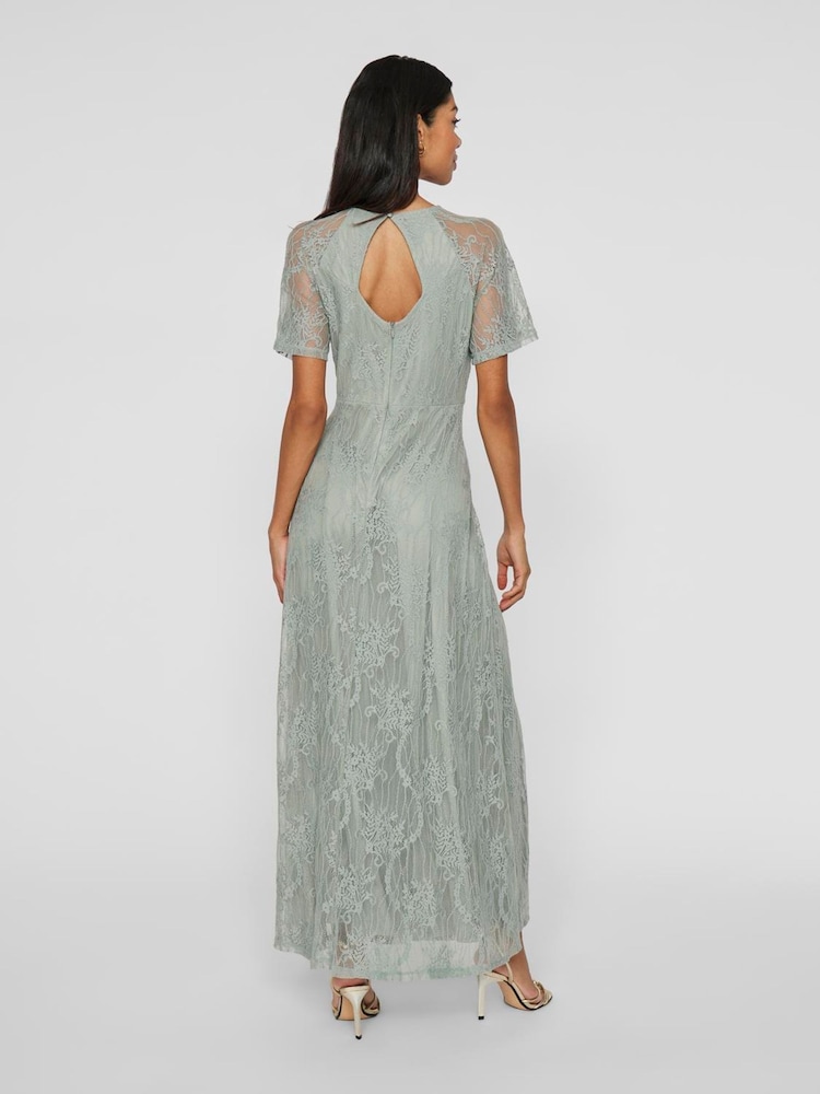 Verde - VILA Angel Short Sleeve Lace Maxi Occasion Dress - Imagen 2 de 7 Verde - VILA Angel Short Sleeve Lace Maxi Occasion Dress - Imagen 2 de 7