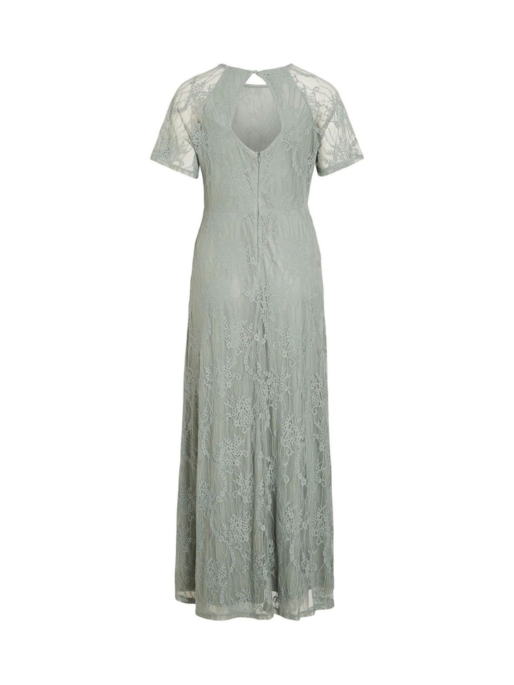 Verde - VILA Angel Short Sleeve Lace Maxi Occasion Dress - Imagen 7 de 7 Verde - VILA Angel Short Sleeve Lace Maxi Occasion Dress - Imagen 7 de 7