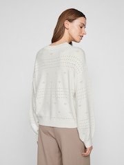 VILA White Long Sleeved Crochet Detail Knit Jumper - Image 2 of 6