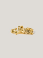 Jigsaw Gold Tone Dainty Loops Hoop Earrings - Image 1 of 3