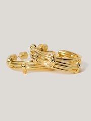 Jigsaw Gold Tone Dainty Loops Hoop Earrings - Image 3 of 3