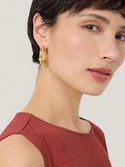 Jigsaw Gold Tone Dainty Loops Hoop Earrings - Image 3 of 3