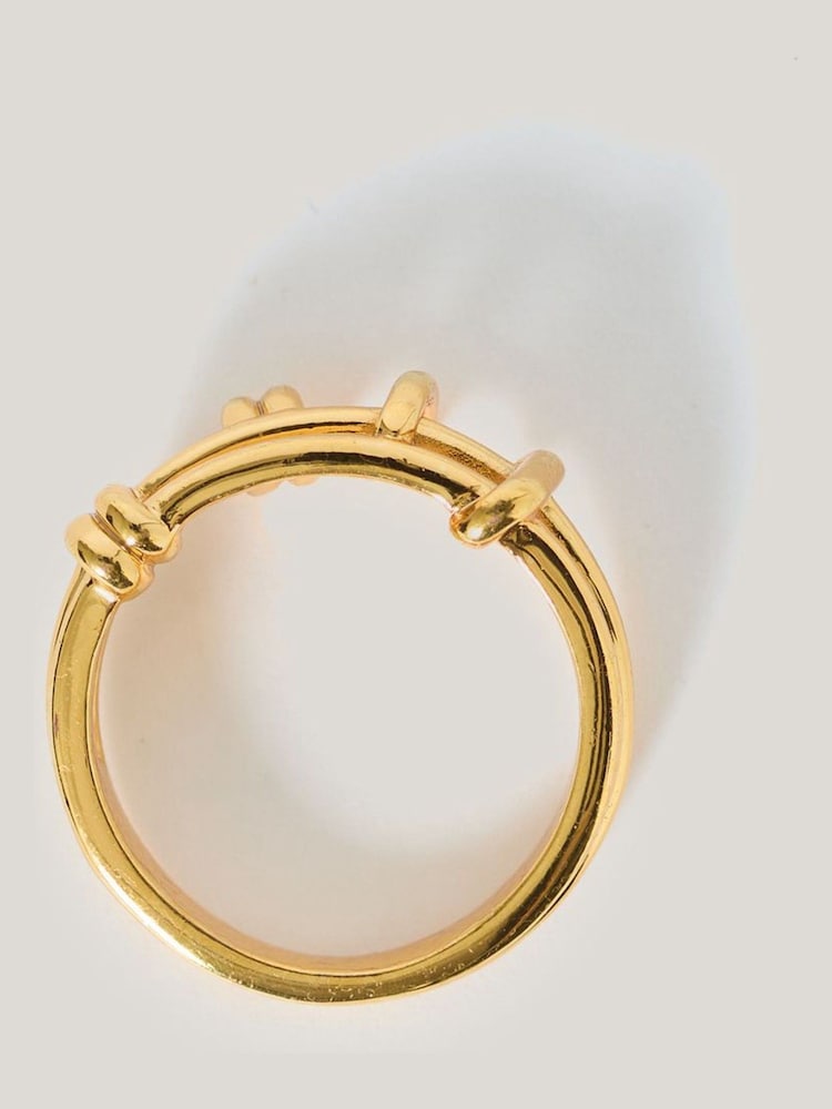 Jigsaw Gold Tone Dainty Loops Ring - Image 2 of 4