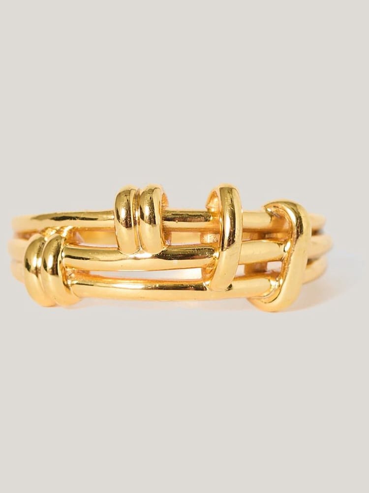 Jigsaw Gold Tone Dainty Loops Ring - Image 4 of 4