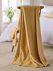 Yellow Plush Fleece Throw - Image 2 of 6