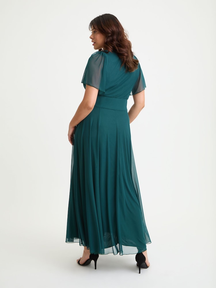 Scarlett & Jo Green Kemi Bolero Wrap Bodice Maxi Gown - Image 2 of 4