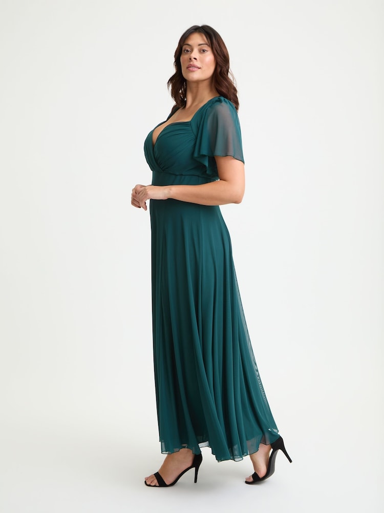 Scarlett & Jo Green Kemi Bolero Wrap Bodice Maxi Gown - Image 3 of 4