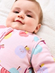 JoJo Maman Bébé Pink Happy Apples 3.5 Tog Baby Sleeping Bag - Image 2 of 2
