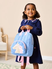 Blau mit Einhorn-Muster - Jojo Maman Bébé Rucksack mit Figurendesign - Bild 1 von 2