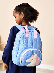 Blau mit Einhorn-Muster - Jojo Maman Bébé Rucksack mit Figurendesign - Bild 2 von 2