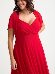 Scarlett & Jo Red Kemi Bright Bolero Wrap Bodice Maxi Gown - Image 2 of 4