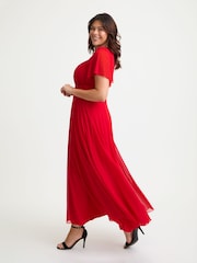 Scarlett & Jo Red Kemi Bright Bolero Wrap Bodice Maxi Gown - Image 3 of 4