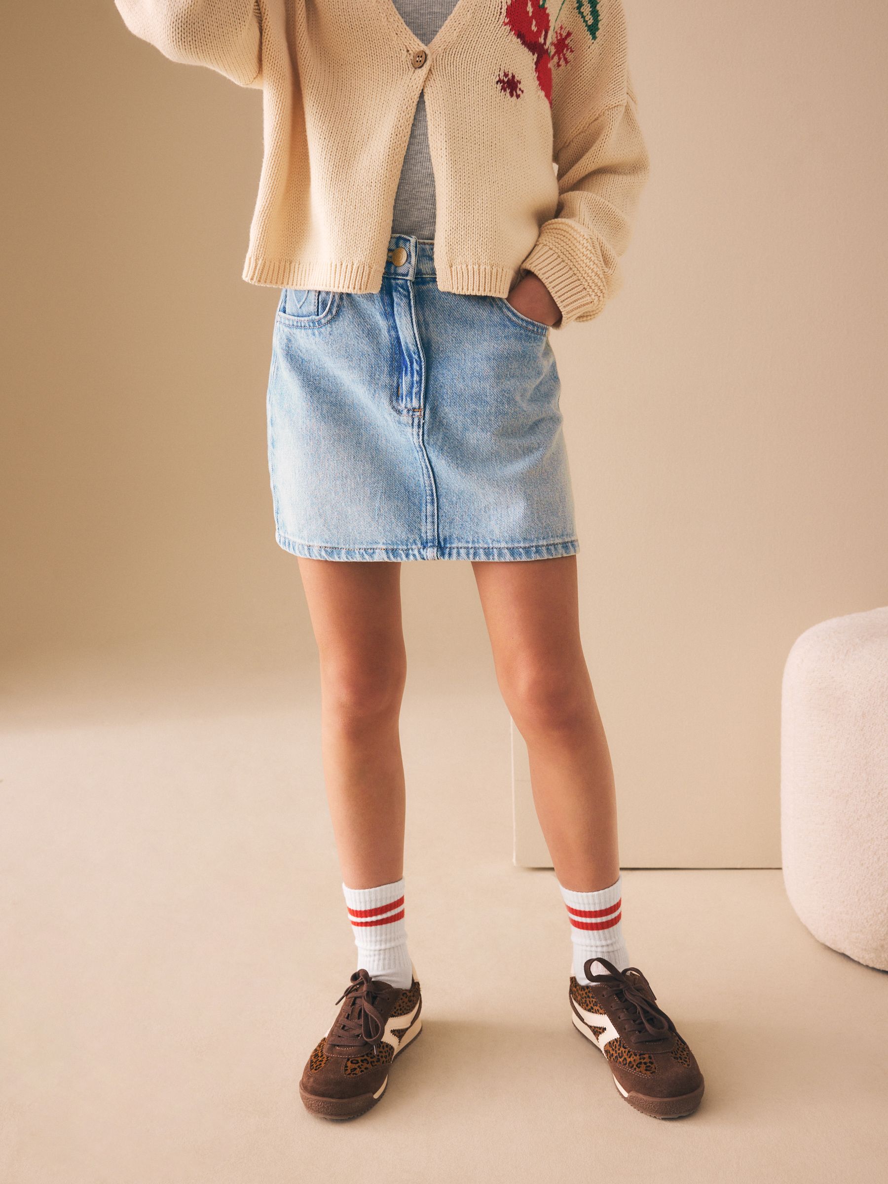 Buy Light Blue Heart Pocket Denim Skirt (3-16yrs) from Next Australia