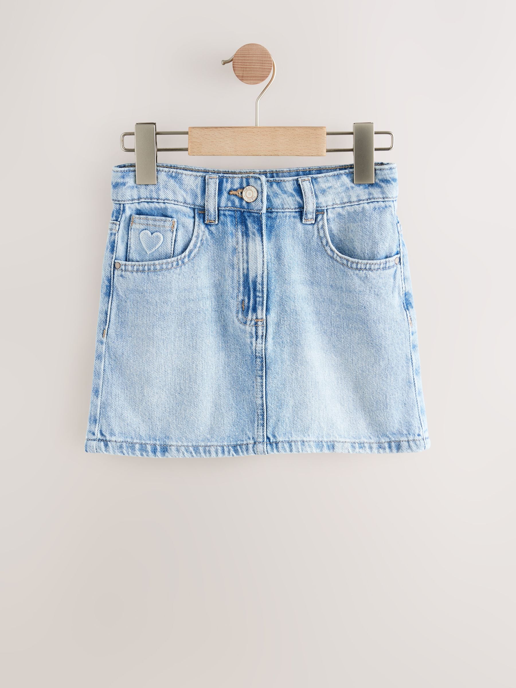 Buy Light Blue Heart Pocket Denim Skirt (3-16yrs) from Next Australia