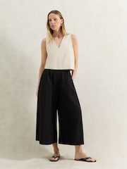 Ro&Zo Black Cotton Poplin Culottes - Image 1 of 3