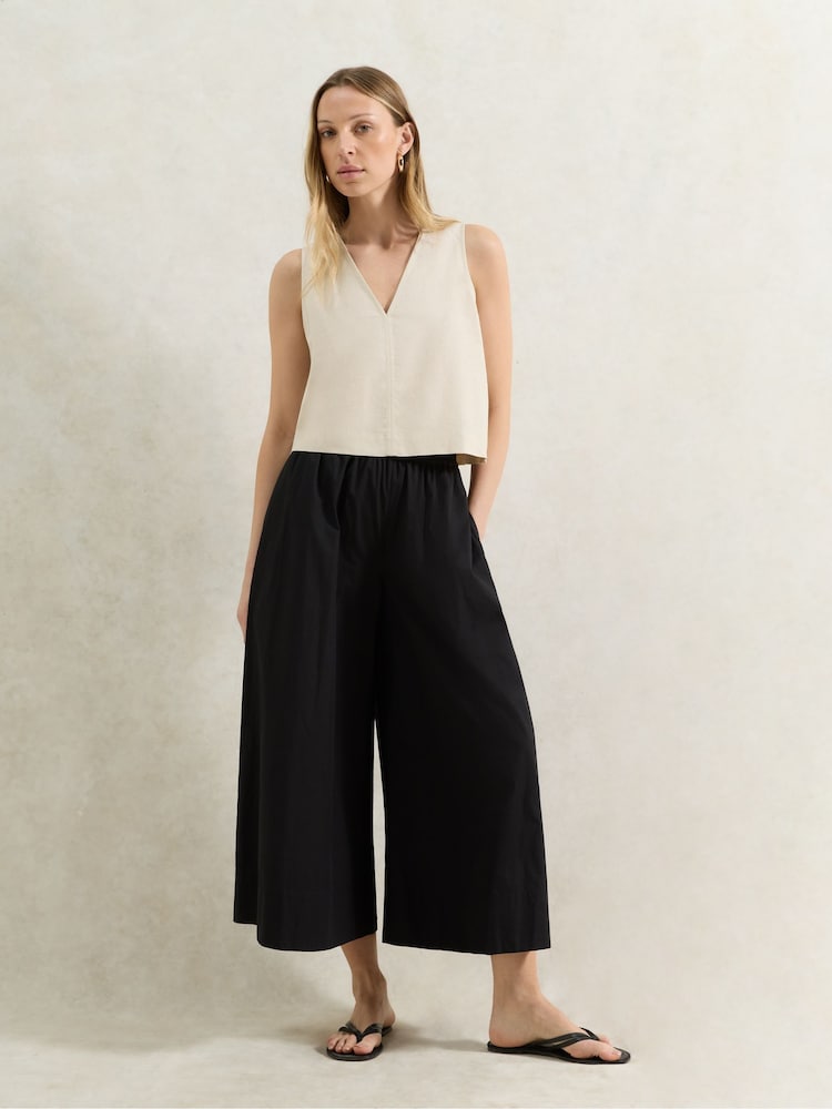 Ro&Zo Black Cotton Poplin Culottes - Image 1 of 3