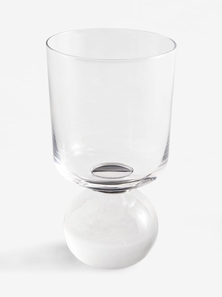 Set of 2 Clear Ball Footed Tumbler Glasses - Image 1 of 1