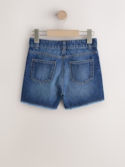 Albastru închis din denim - Pantaloni scurți din denim cu margine destrămată (3-16ani) - Imaginea 6 din 8