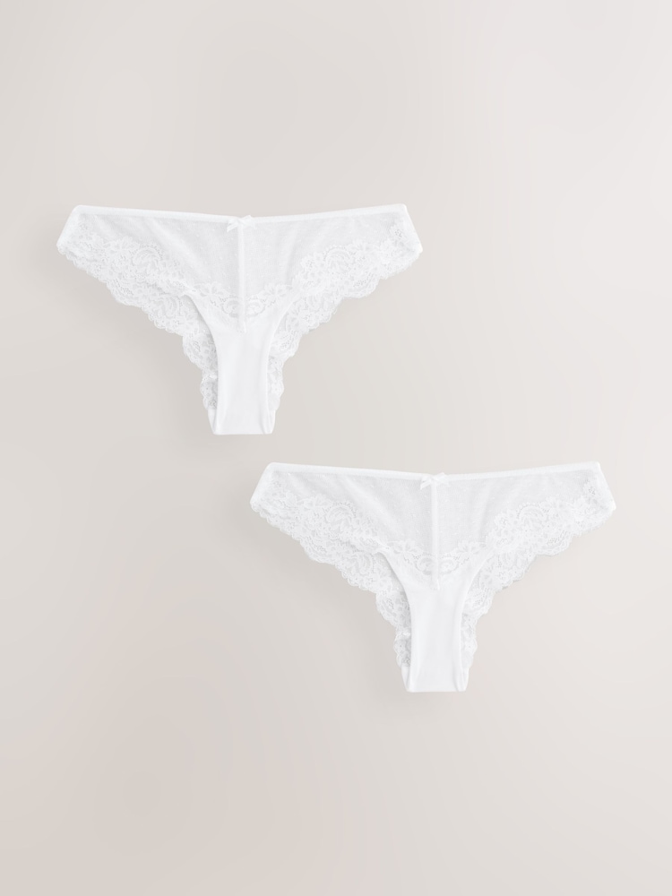 Weiß - Unterhosen aus Spitze, 2er-Pack - Bild 1 von 5 Weiß - Unterhosen aus Spitze, 2er-Pack - Bild 1 von 5